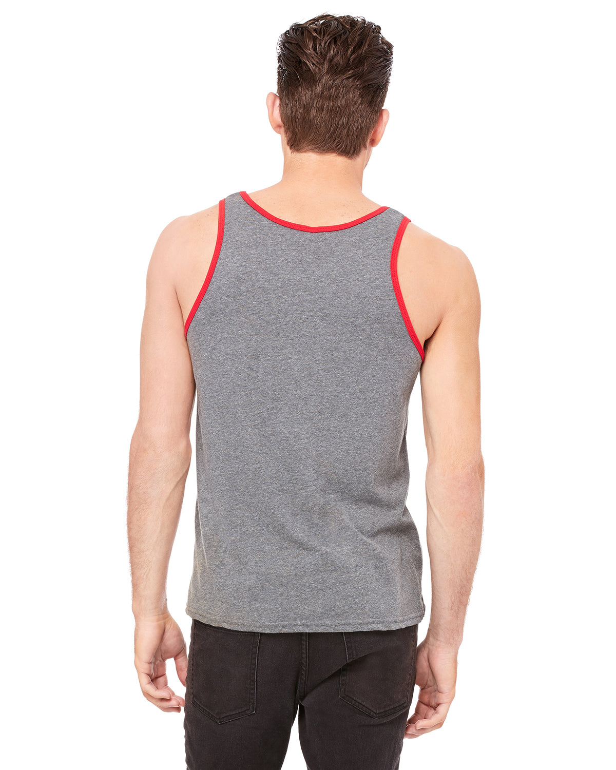 Unisex Jersey Tank - Heather Deep / Red