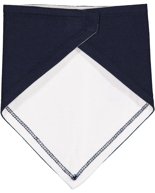 Infant Premium Jersey Bandana Bib - Navy / White