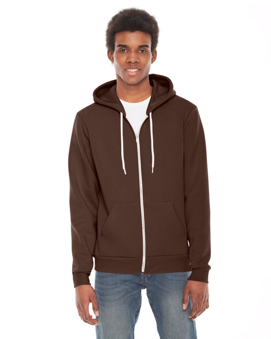 Unisex Flex Fleece Zip Hoodie - Brown