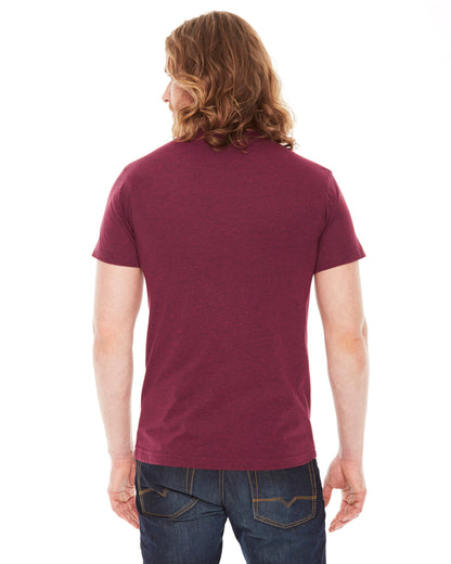 Unisex Poly-Cotton Short-Sleeve Crewneck - Heather Cranberry