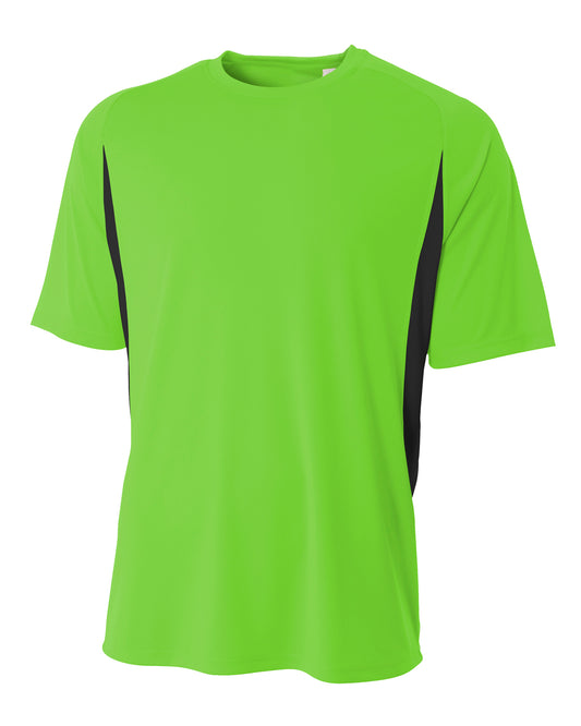 Men's Cooling Performance Color Blocked T-Shirt - Lime / Black