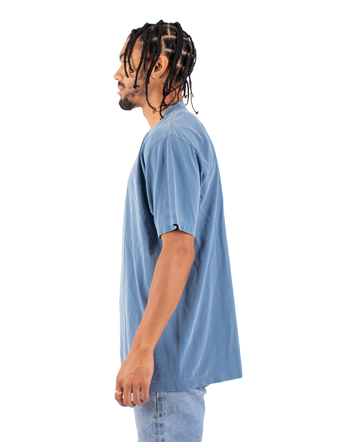 Garment-Dyed Crewneck T-Shirt - Washed Denim