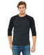 Bella + Canvas 3200 - Unisex 3/4-Sleeve Baseball T-Shirt - Black Marble / Black