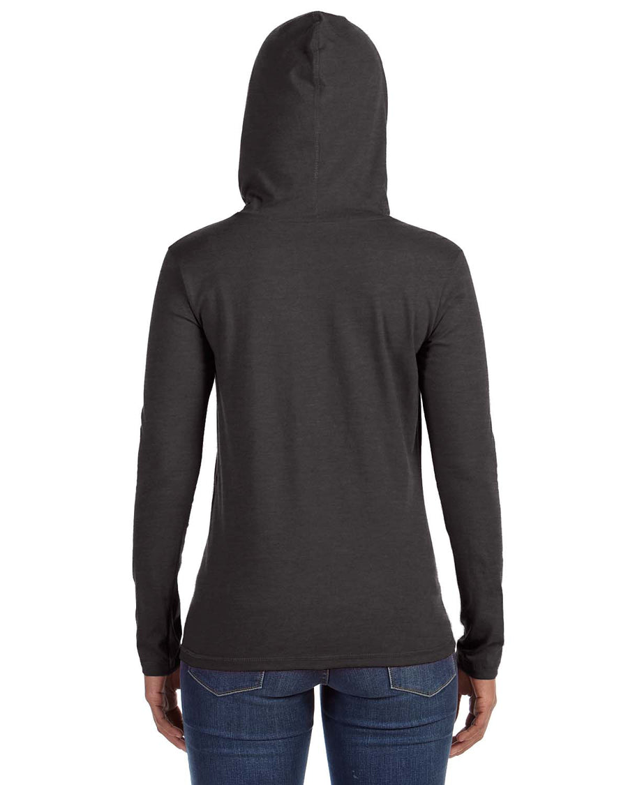 Women's Lightweight Long-Sleeve Hooded T-Shirt - Heather Dark Gray / Dark Gray