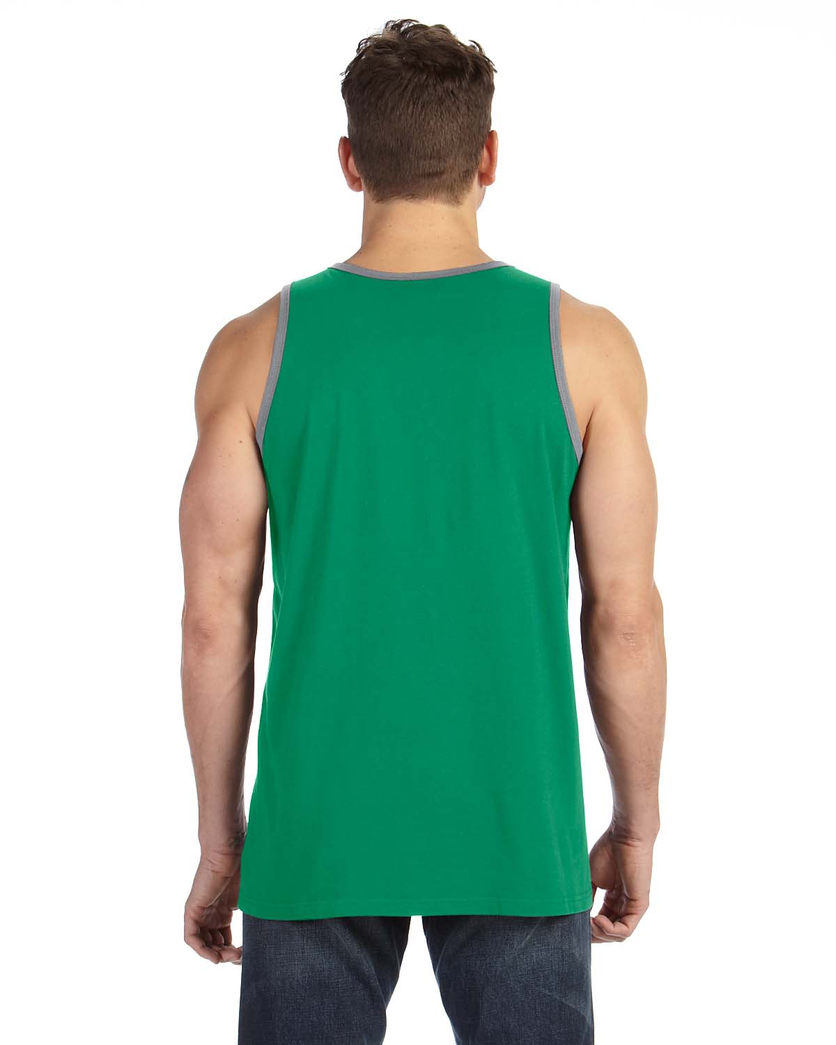 Unisex Lightweight Tank - Heather Green / Heather Gray