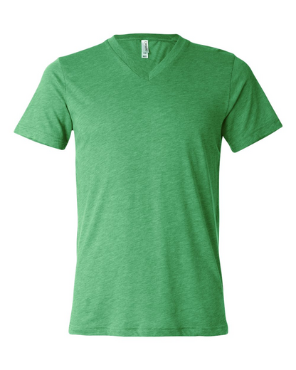 Unisex Triblend V-Neck T-Shirt - Green Triblend