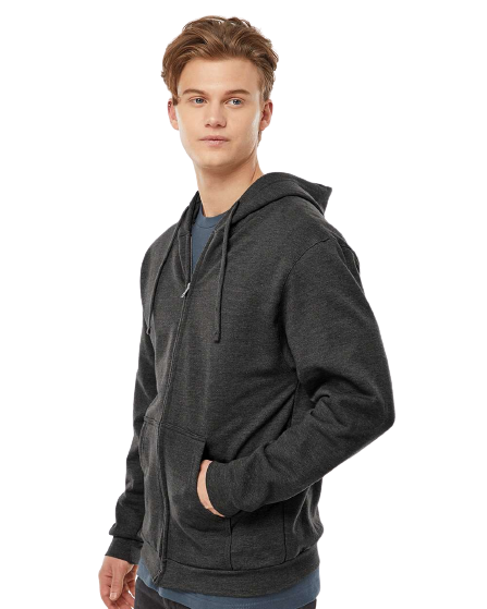 Unisex Fleece Zip Hoodie - Heather Graphite