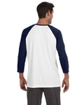 Unisex Baseball T-Shirt - White / Sport Navy