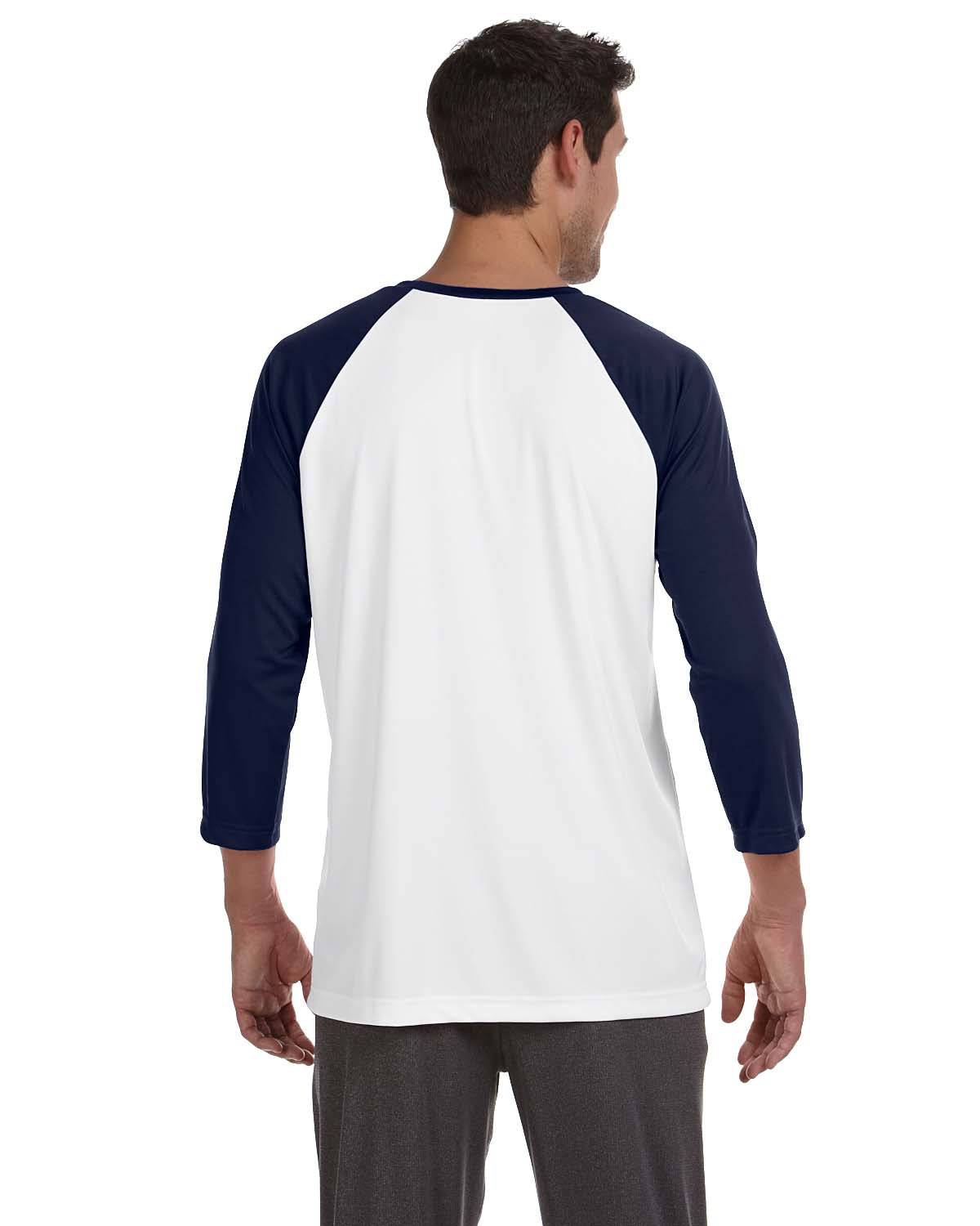 Unisex Baseball T-Shirt - White / Sport Navy