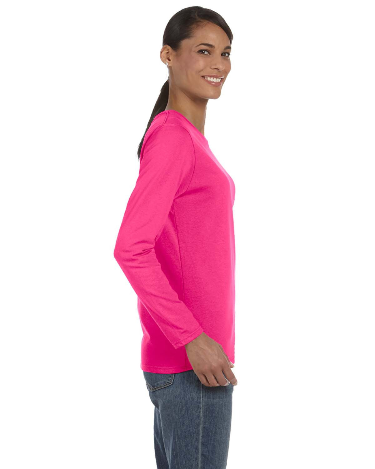 Ladies' Heavy Cotton™ 5.3 oz. Long-Sleeve T-Shirt - Heliconia