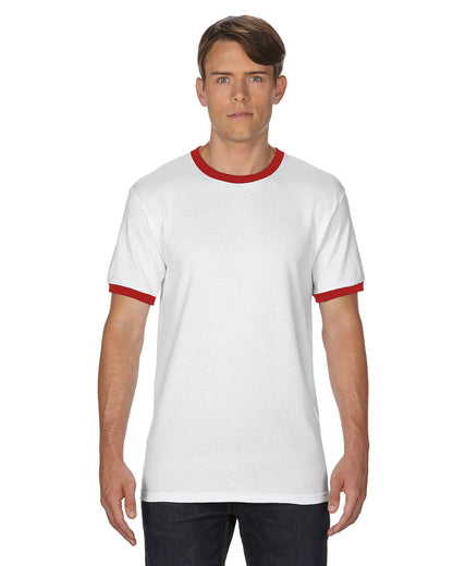 Unisex Ringer T-Shirt - White / Red