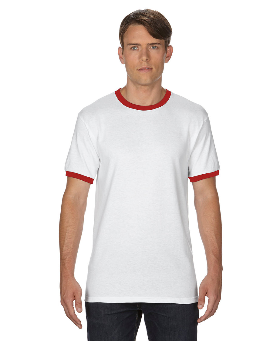 Unisex Ringer T-Shirt - White / Red