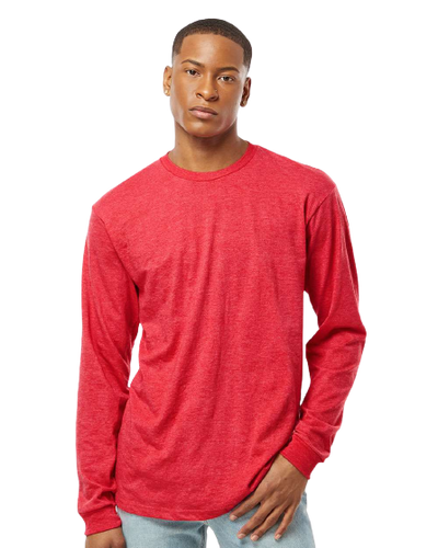 Unisex Heavyweight Long Sleeve Tee - Heather Red