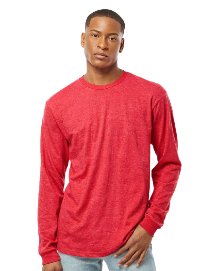 Unisex Heavyweight Long Sleeve Tee - Heather Red