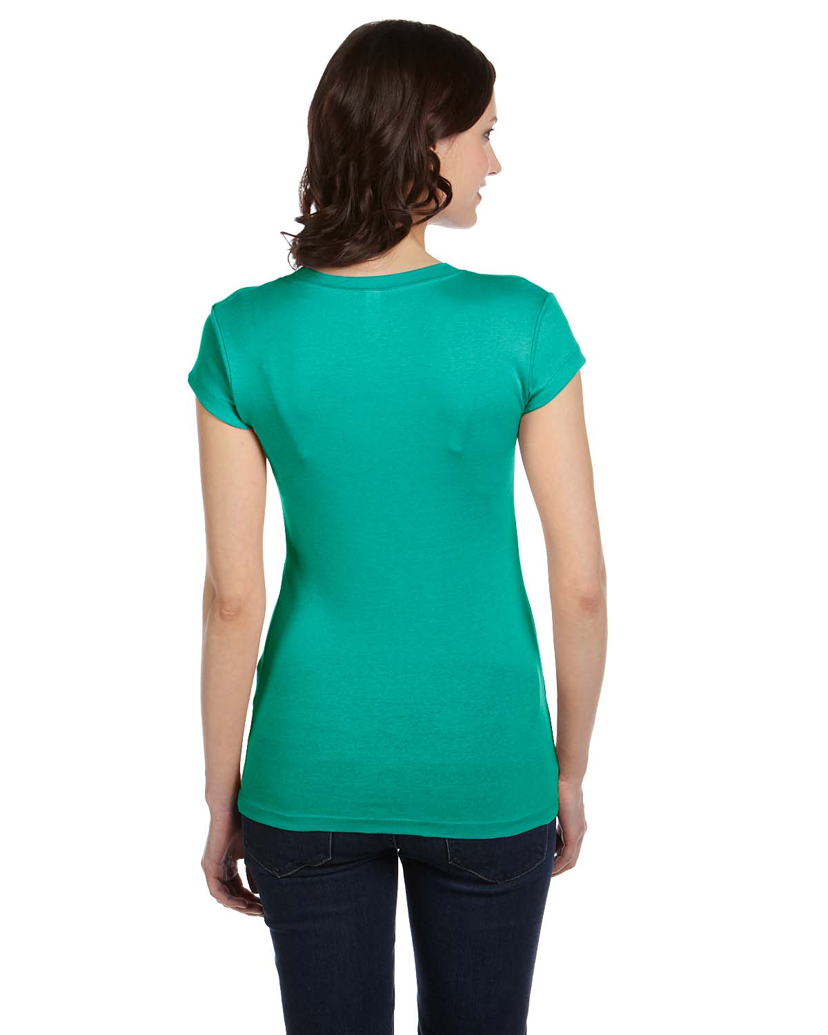 Women's Sheer Mini Rib Short-Sleeve T-Shirt - Teal