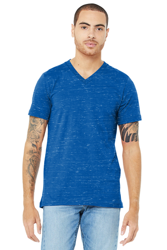 Unisex Jersey Short-Sleeve V-Neck T-Shirt - True Royal Marble