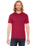 Unisex Poly-Cotton Short-Sleeve Crewneck - Heather Red