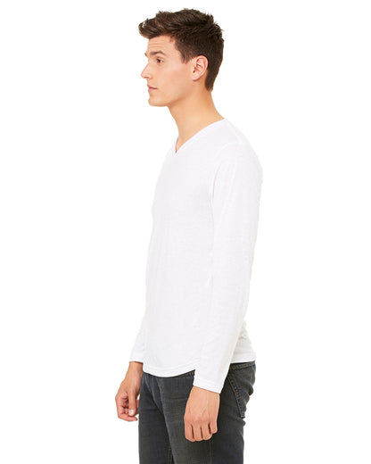 Unisex Jersey Long-Sleeve V-Neck T-Shirt - White Fleck Triblend
