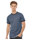 Tultex 0246TC - Unisex Fine Jersey Ringer Tee - Heather Denim/ Navy