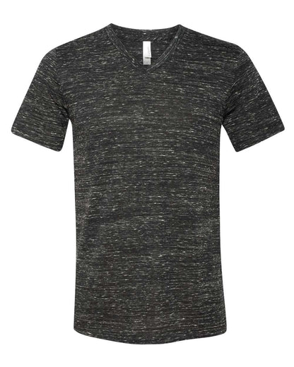 Unisex Jersey Short-Sleeve V-Neck T-Shirt - Black Marble