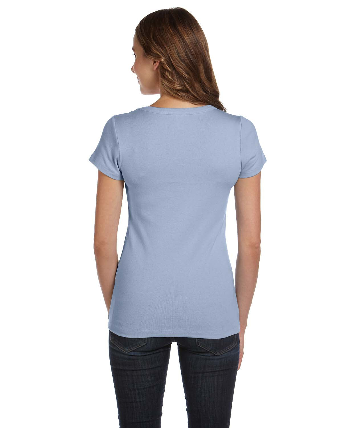 Women's Baby Rib Scoopneck Tee - Baby Blue