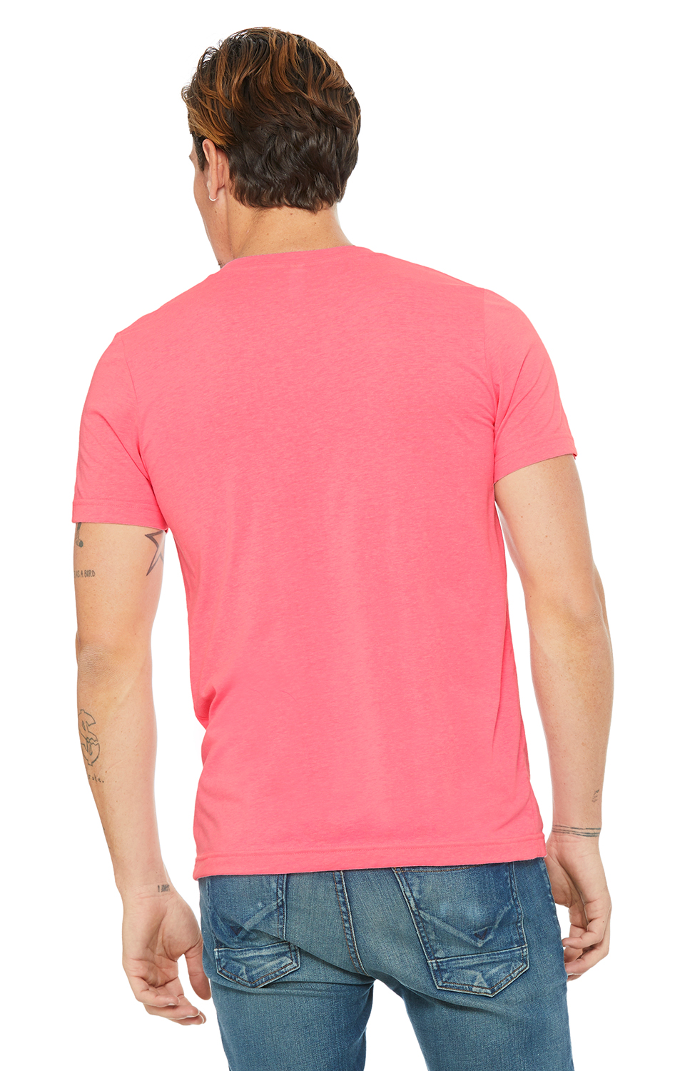 Unisex Jersey Short-Sleeve V-Neck T-Shirt - Neon Pink