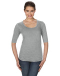 Women's Triblend Deep Scoop 1/2-Sleeve T-Shirt - Heather Gray