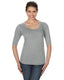 Anvil 6756L - Women's Triblend Deep Scoop 1/2-Sleeve T-Shirt - Heather Gray