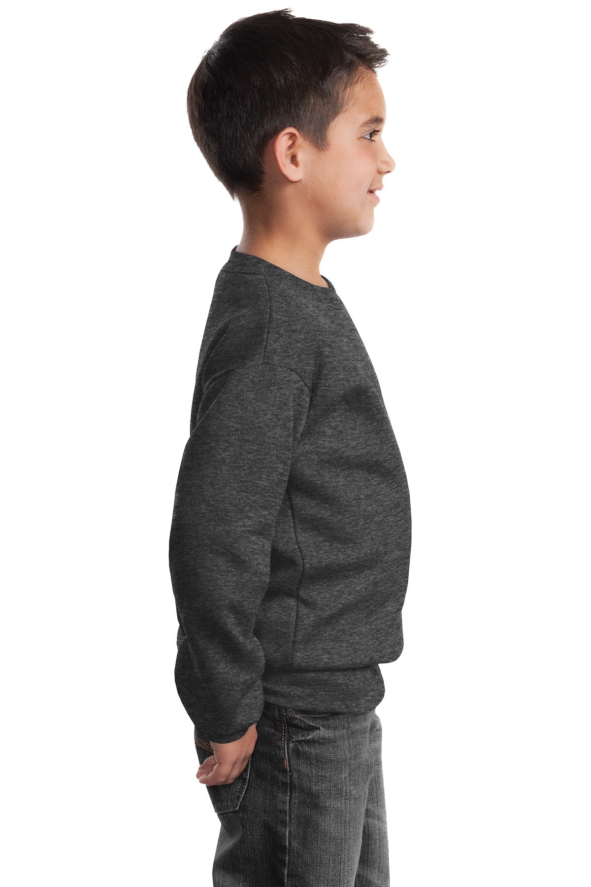 Youth Core Fleece Crewneck Sweatshirt - Dark Heather Gray