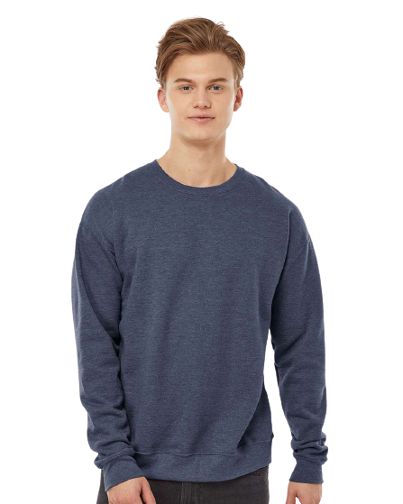 Unisex Fleece Crew - Heather Denim