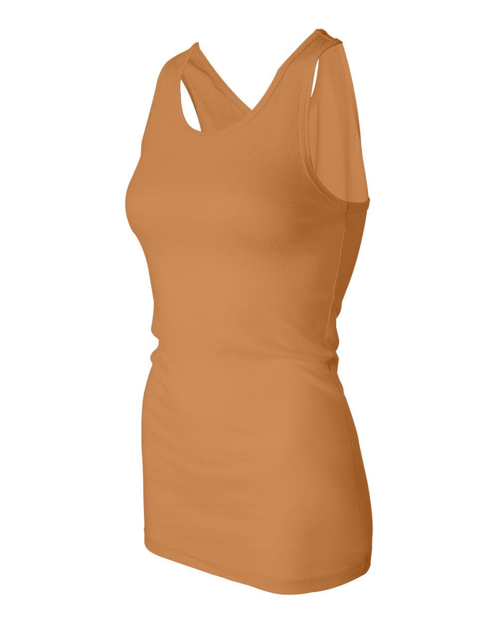 Women's Sheer Mini Rib Racerback Tank - Orange Sorbet