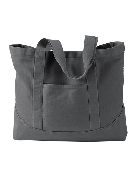 Pigment-Dyed Large Canvas Tote - Smoke