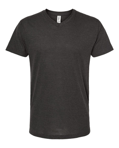 Unisex Poly-Rich V-Neck Tee - Heather Graphite