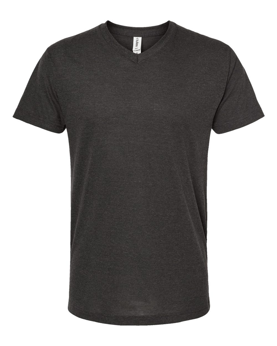 Unisex Poly-Rich V-Neck Tee - Heather Graphite