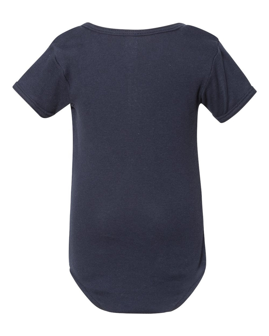 Infant Baby Rib Short-Sleeve One-Piece - Navy