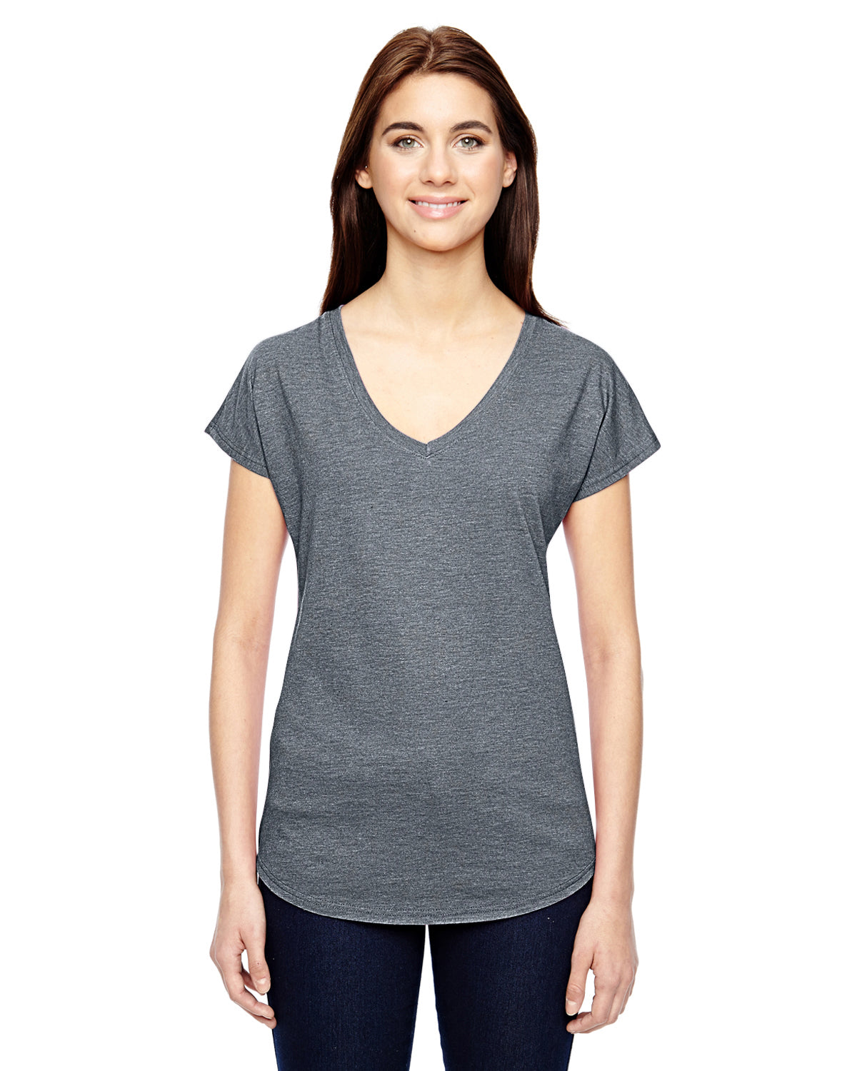 Women's Triblend V-Neck T-Shirt - Heather Graphite
