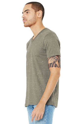 Unisex Jersey Short-Sleeve V-Neck T-Shirt - Stone Marble