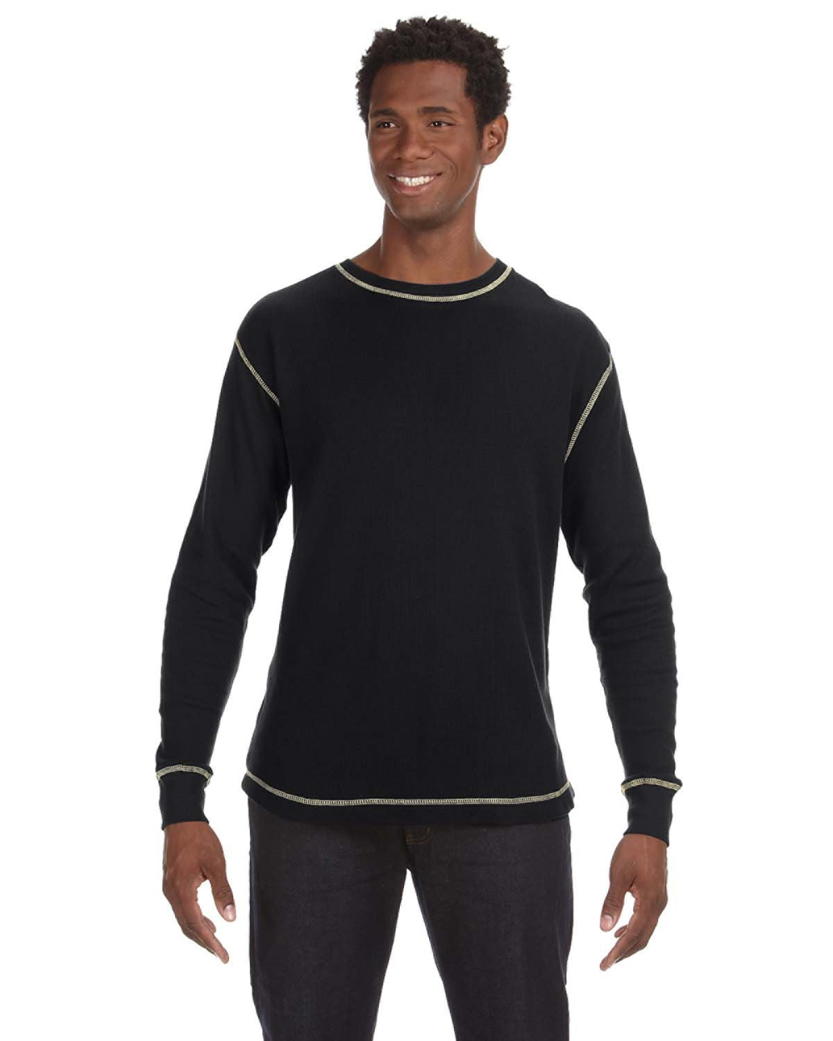 Men's Vintage Long-Sleeve Thermal T-Shirt - Black / Vintage White