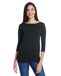 Women's Stretch 3/4 Sleeve T-Shirt - Black