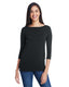 Anvil 2455L - Women's Stretch 3/4 Sleeve T-Shirt - Black