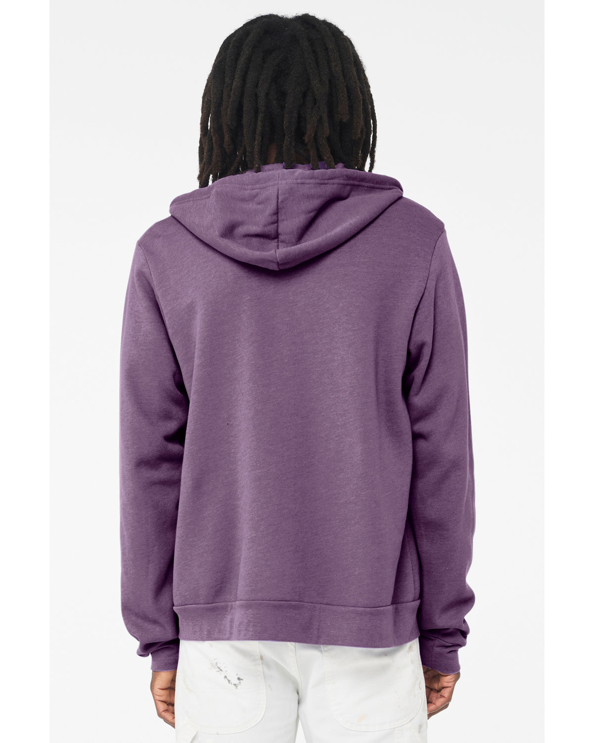 Unisex Poly-Cotton Sponge Fleece Full-Zip Hoodie - Heather Team Purple