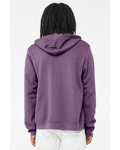 Unisex Poly-Cotton Sponge Fleece Full-Zip Hoodie - Heather Team Purple