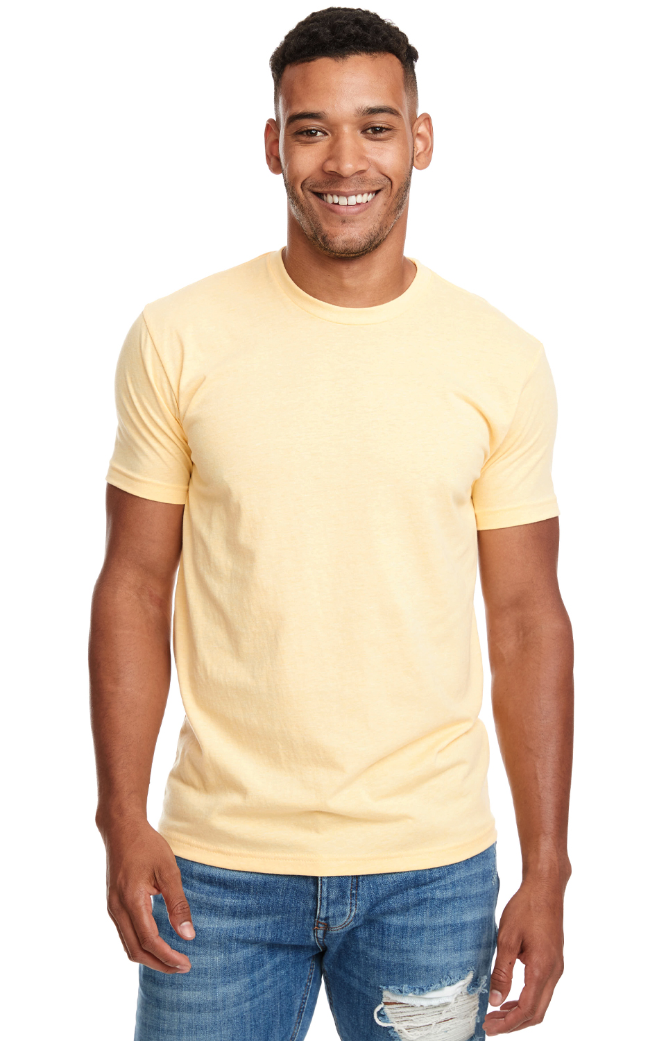 Unisex CVC Crewneck T-Shirt - Banana Cream