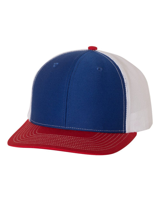 Snapback Trucker Cap - Royal / White / Red