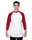 Augusta Sportswear AG4420 - Unisex 3/4-Sleeve Baseball Jersey - White / Red