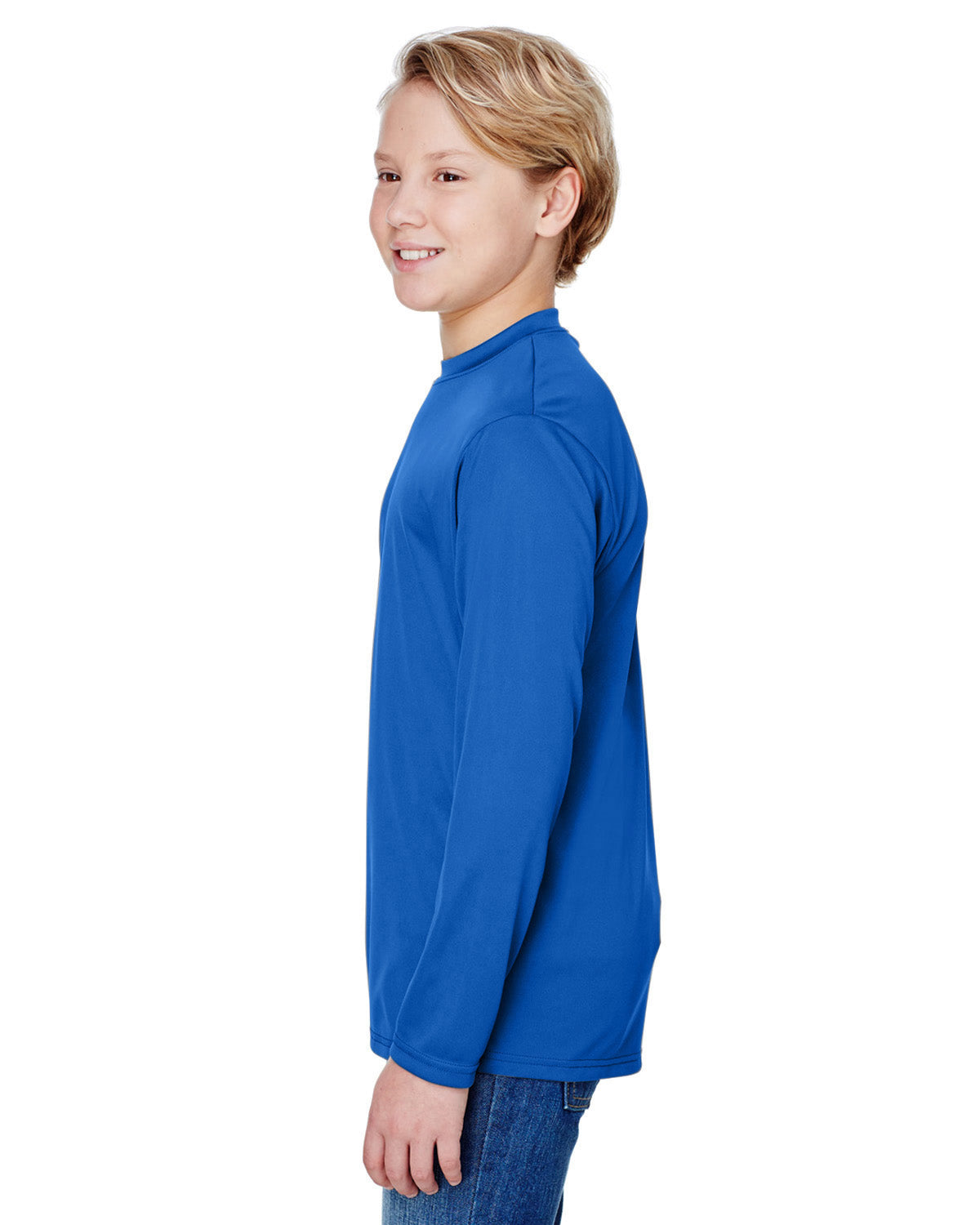 Youth Long Sleeve Cooling Performance Crew Shirt - Royal
