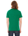 Unisex Poly-Cotton Short-Sleeve Crewneck - Heather Vintage Green