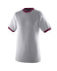 Augusta Sportswear 710 - 50/50 Ringer T-Shirt - Athletic Heather / Maroon