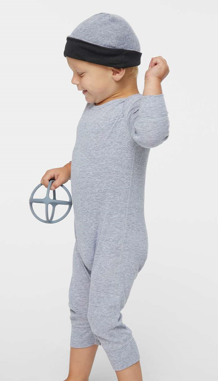 Infant Long-Sleeve Baby Rib Coverall - Heather