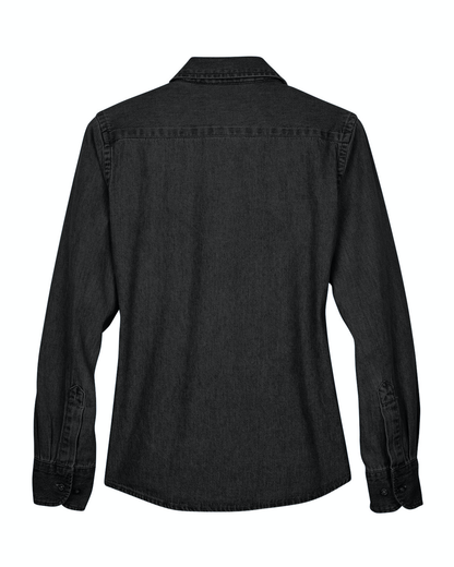 Women's Long-Sleeve Denim Shirt - Washed Black